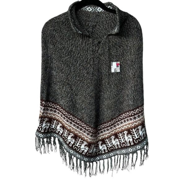 Peruvian Art Woman Poncho Cusquena Alpaca Wool Original from Peru NWT - Picture 1 of 4